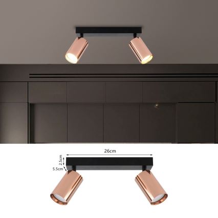 Immax NEO 08302L - Spotlamp PUNTO 2xGU10/9W/230V roségoud