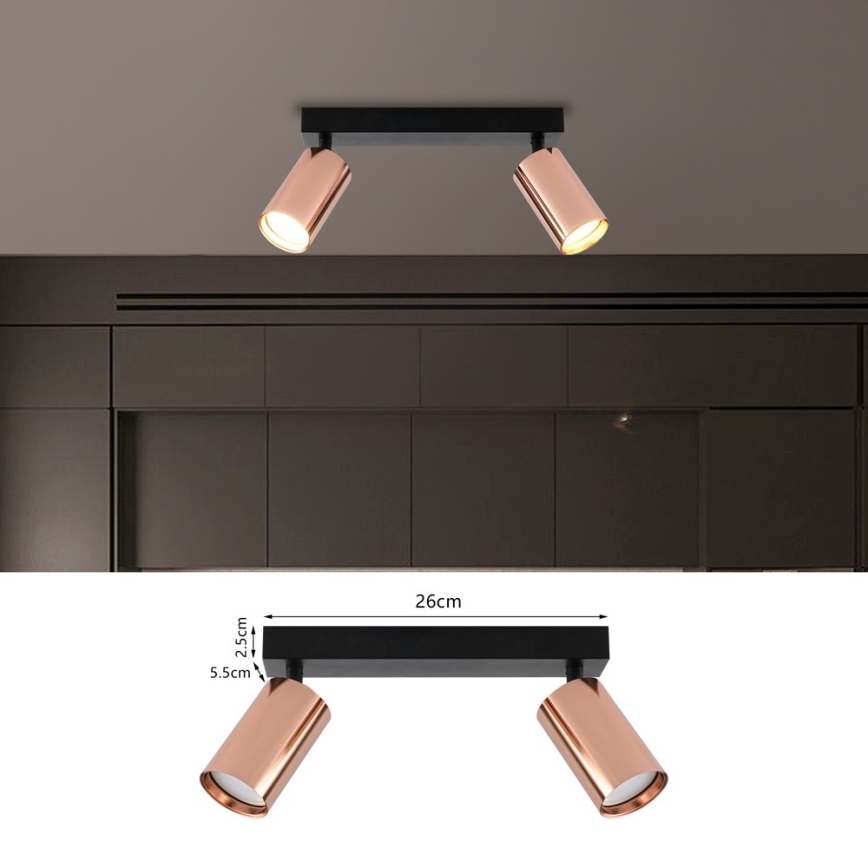 Immax NEO 08302L - Spotlamp PUNTO 2xGU10/9W/230V roségoud