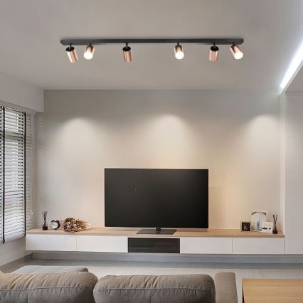 Immax NEO 08305L - Luminaire à spots PUNTO 6xGU10/9W/230V, finition or rose