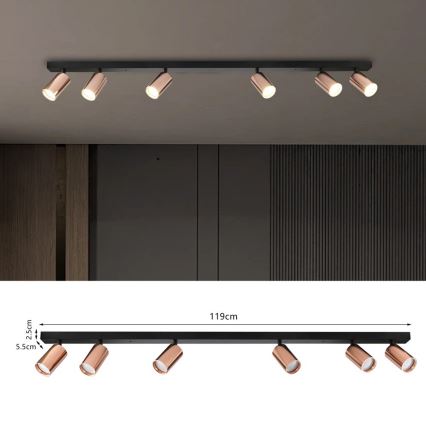 Immax NEO 08305L - Plafondspot PUNTO 6xGU10/9W/230V roségoud