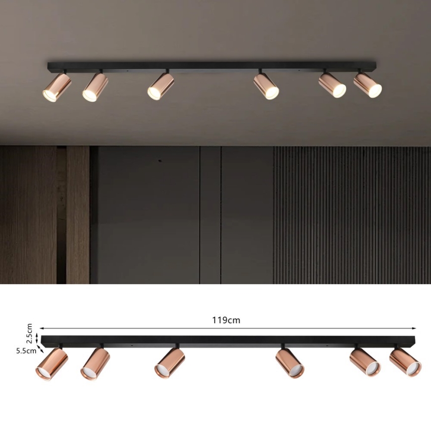 Immax NEO 08305L - Plafondspot PUNTO 6xGU10/9W/230V roségoud