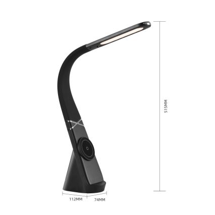 Immax NEO 09110L - Dimbare LED-tafellamp met draadloze oplaadfunctie MAGIC LED/5W/230V zwart