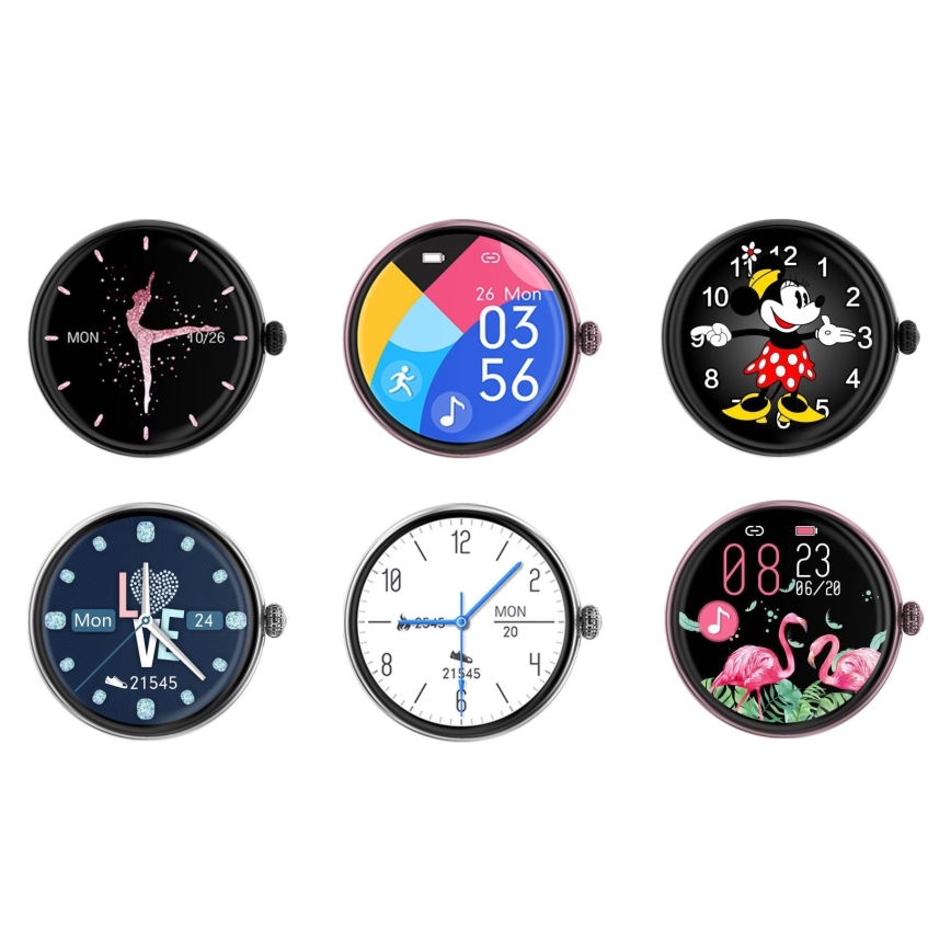 Immax NEO 9040 - Montre connectée Lady Music Fit 300 mAh IP67 rose