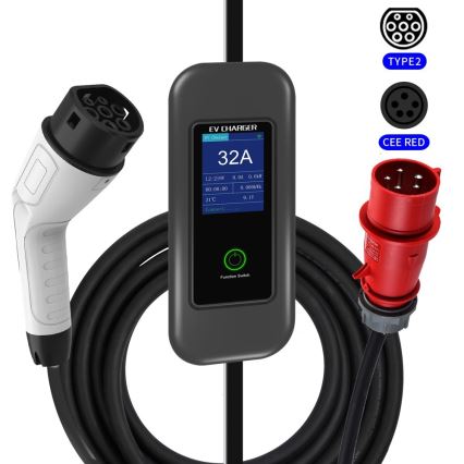 Immax - Station de charge de voyage pour voiture électrique AC Type 2 32A/380V 22kW + prise 230V 5m Wi-Fi Tuya