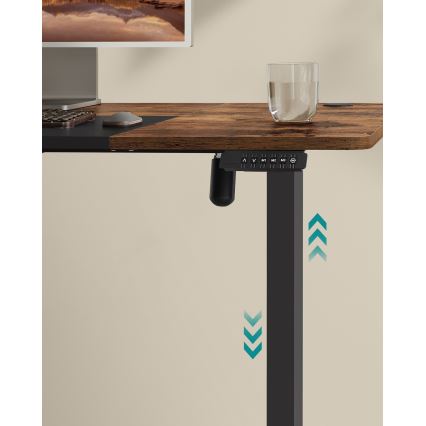 In hoogte verstelbaar bureau SOLEA-X bruin/zwart