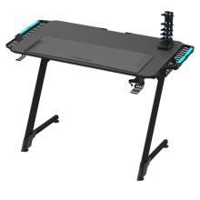 In hoogte verstelbare game tafel SNAKE met LED RGB achtergrondverlichting 100x60 cm zwart