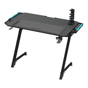 In hoogte verstelbare game tafel SNAKE met LED RGB achtergrondverlichting 100x60 cm zwart