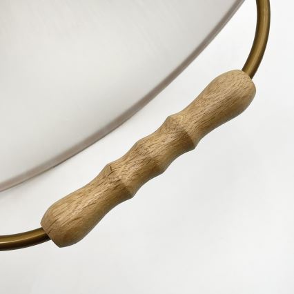 In hoogte verstelbare hanglamp RAMONA 1xE27/60W/230V bruin/wit/eiken