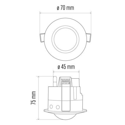 Inbouw bewegingssensor PIR B 360 ° 1200W / 230V wit