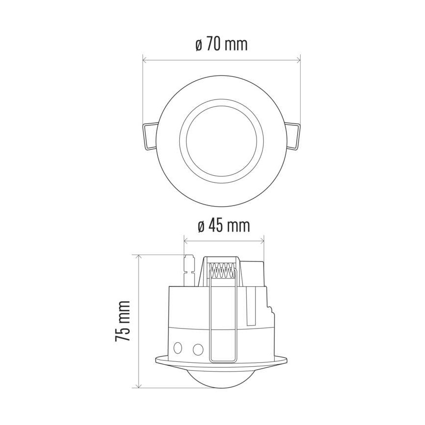 Inbouw bewegingssensor PIR B 360 ° 1200W / 230V wit