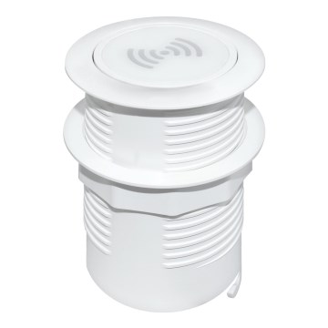 Inbouw draadloze oplader + USB A+C wit