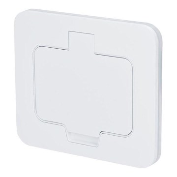 Inbouw-vloercontactdoos voor buiten IP55, wit, rechthoekig