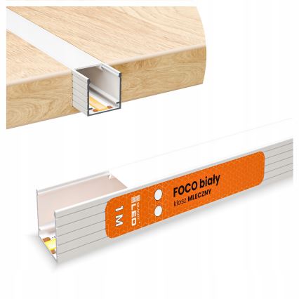 Inbouwprofiel voor LED-strips 1 m wit