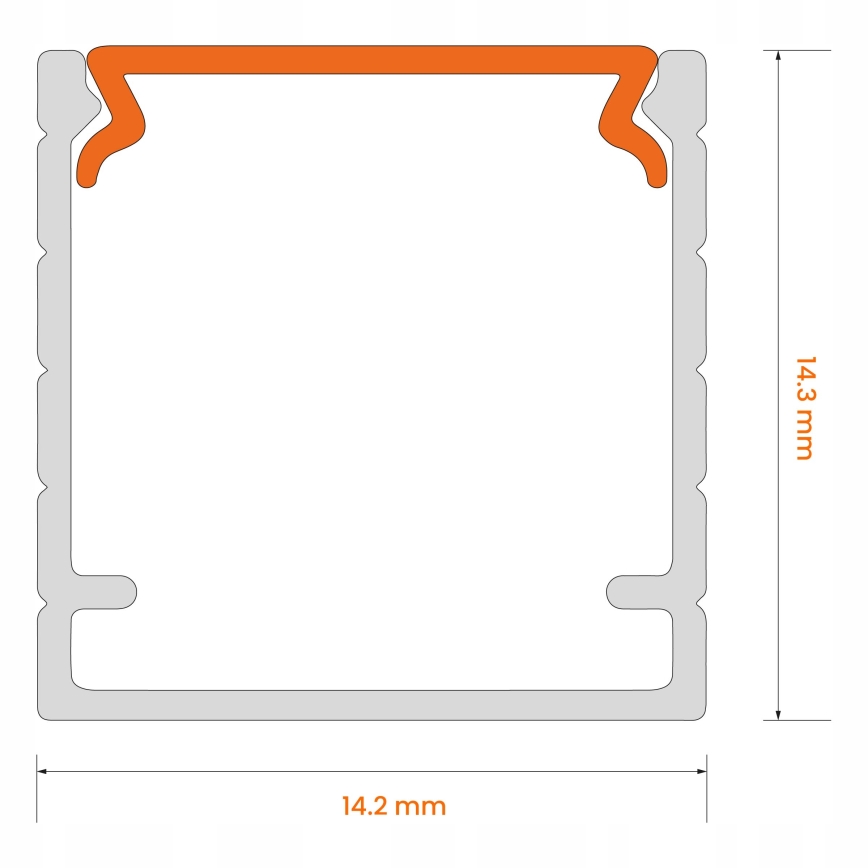 Inbouwprofiel voor LED-strips 1 m wit