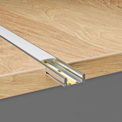 Inbouwprofiel voor LED-strips 1 m zilver/wit