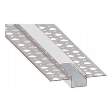Inbouwprofiel voor LED-strips 1 m, zilver/wit