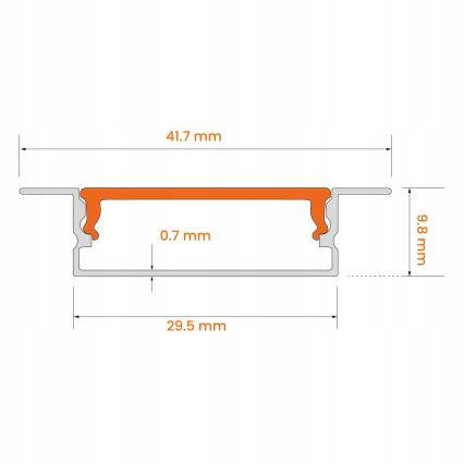 Inbouwprofiel voor LED-strips 1 m zilver/wit