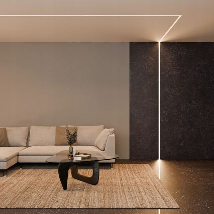 Inbouwprofiel voor LED-strips, 1 m, zilver/wit