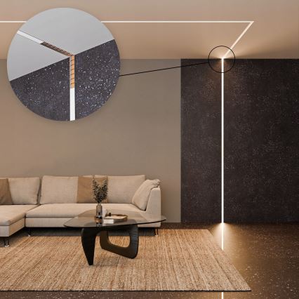 Inbouwprofiel voor LED-strips, 1 m, zilver/wit