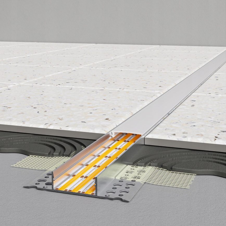 Inbouwprofiel voor LED-strips, 1 m, zilver/wit