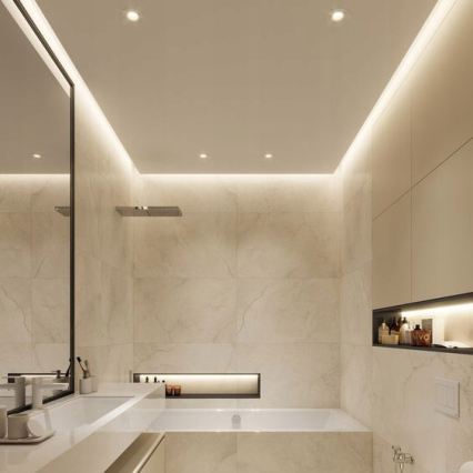 Inbouwprofiel voor LED-strips 1 m zwart/wit