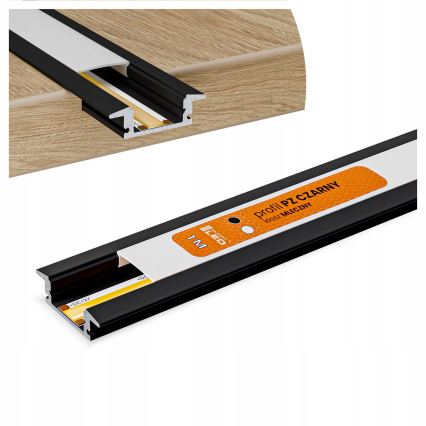 Inbouwprofiel voor LED-strips 1 m zwart/wit