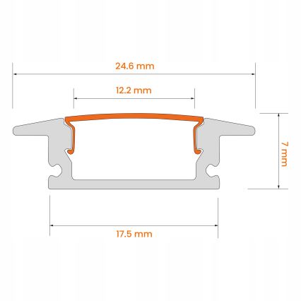 Inbouwprofiel voor LED-strips 1 m zwart/wit