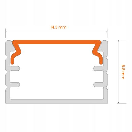 Inbouwprofiel voor LED-strips, 1 m, zwart/wit