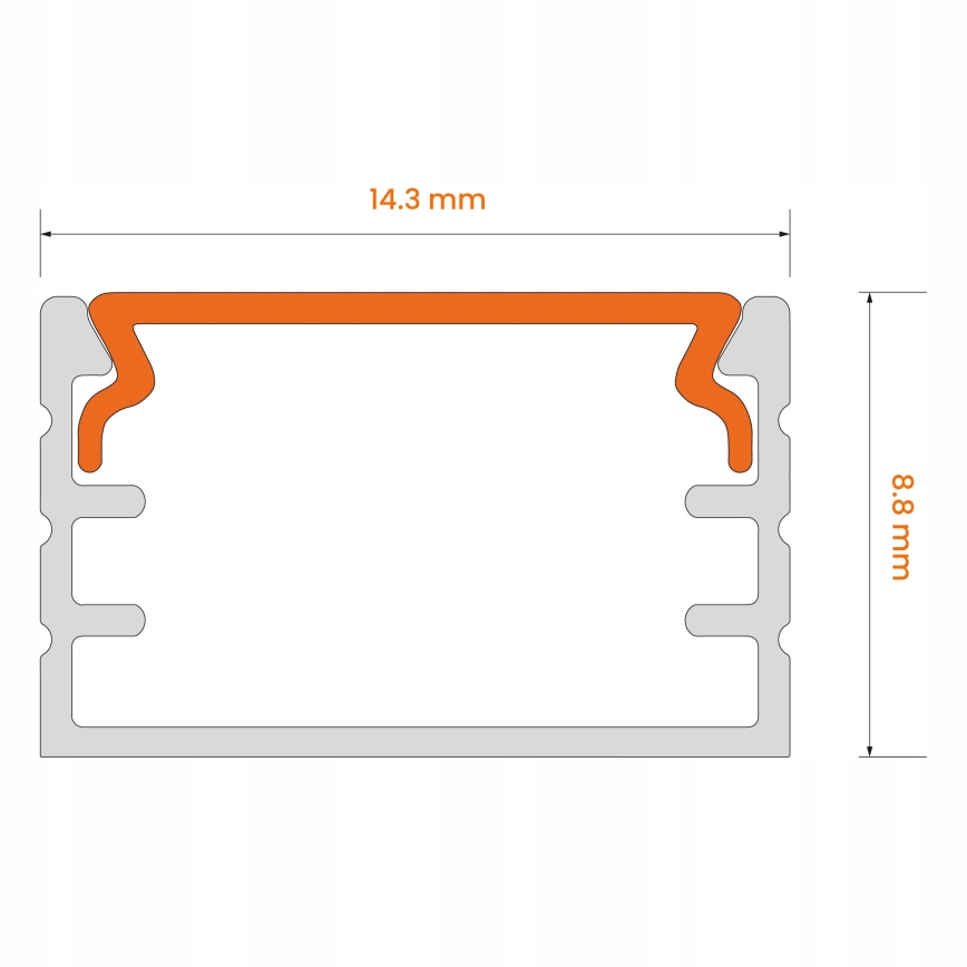 Inbouwprofiel voor LED-strips, 1 m, zwart/wit