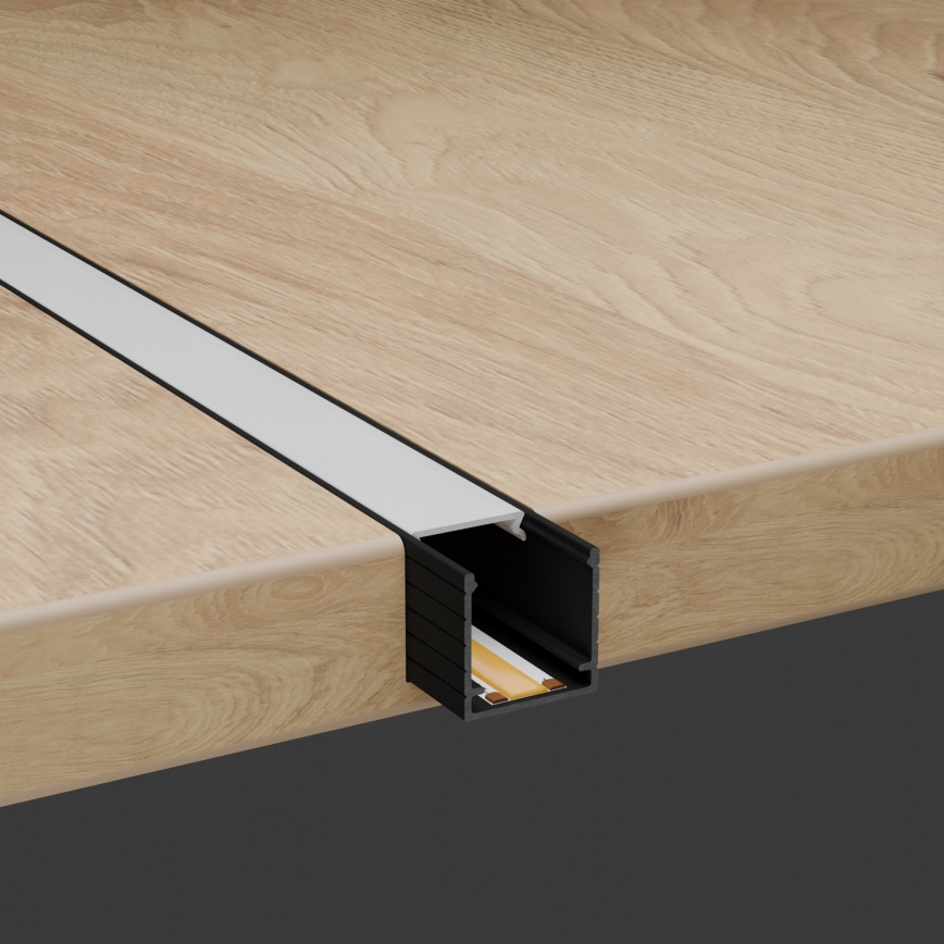 Inbouwprofiel voor LED-strips 1 m zwart/wit