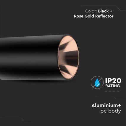 Inbouwspot 1xGU10/35W/230V zwart/roségoud