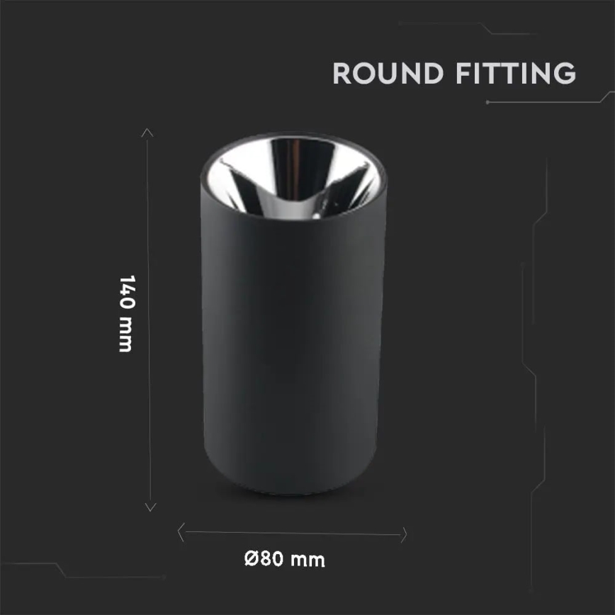 Inbouwspot 1xGU10/35W/230V zwart/zilver