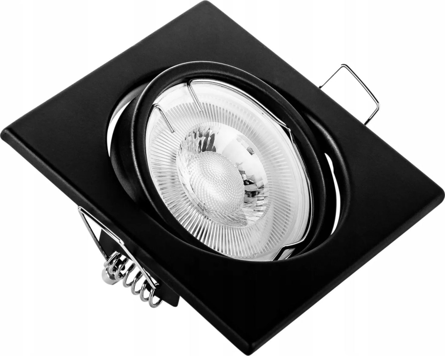 Inbouwspot 1xGU10/MR16/10W/230V 9x9 cm zwart