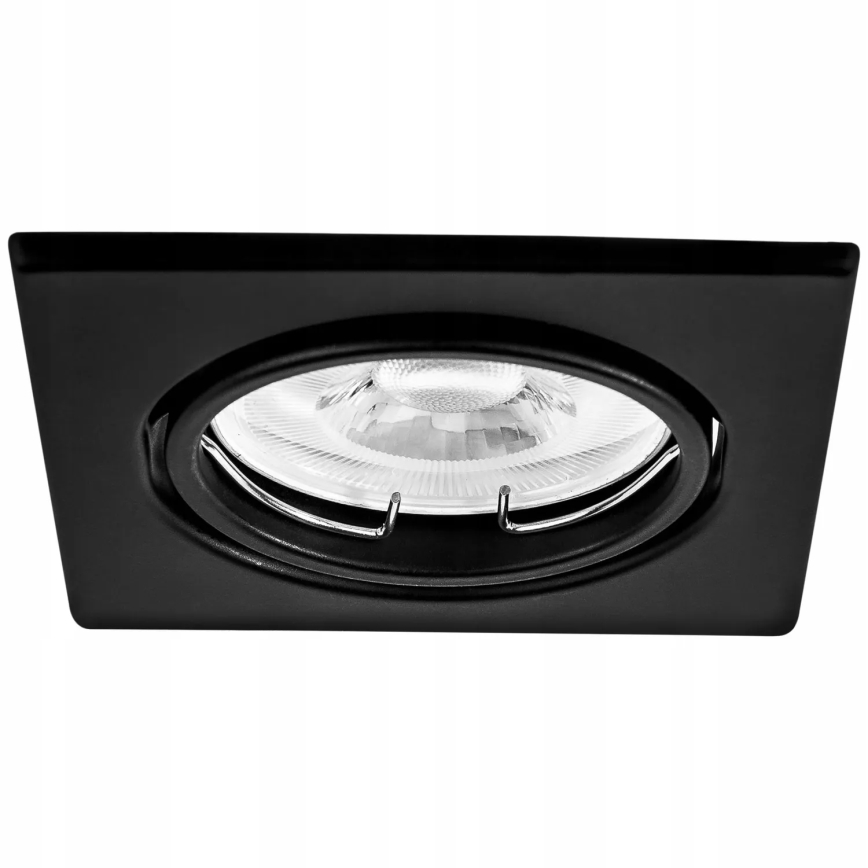 Inbouwspot 1xGU10/MR16/10W/230V 9x9 cm zwart
