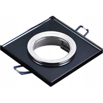 Inbouwspot 1xGU10/MR16/10W/230V 9x9 cm zwart