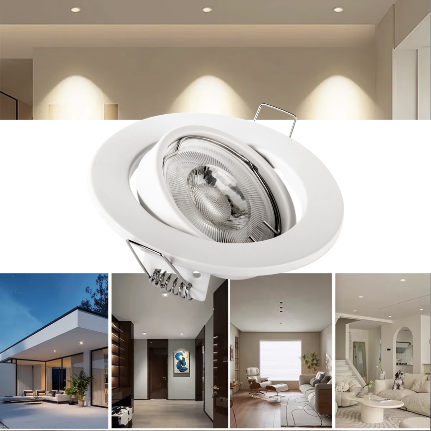 Inbouwspot 1xGU10/MR16/10W/230V Ø 9 cm wit