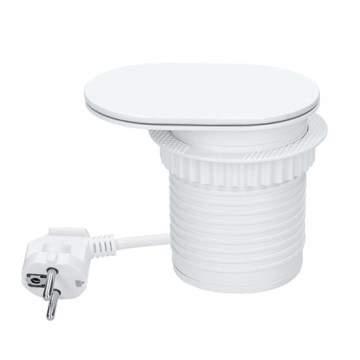 Inbouwstopcontact met 20W draadloos opladen, 1x stopcontact + USB-A en USB-C, wit
