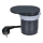 Inbouwstopcontact met schuifdeksel 20W, 1 stopcontact + USB A+C, zwart