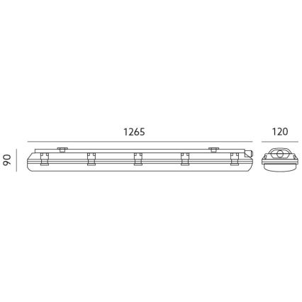 Industrie TL-Buis T8 2xG13/18W/230V IP65