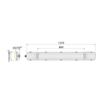 Industrie TL-Lamp 2xG13/18W/230V IP65 1200mm