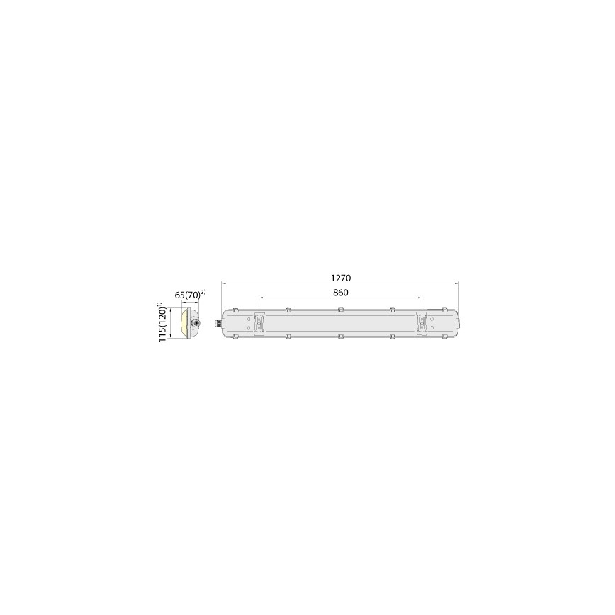 Industrie TL-Lamp 2xG13/18W/230V IP65 1200mm