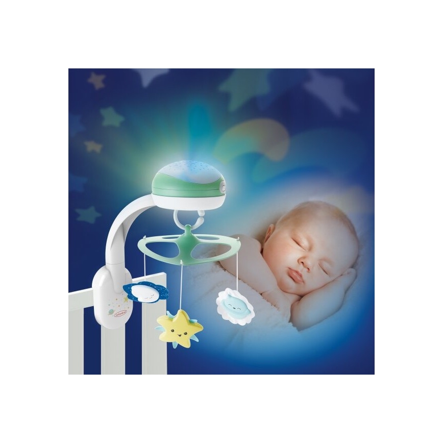 Infantino - Berceau pour bébé portable avec melody 3en1 3xAA vert