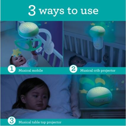 Infantino - Berceau pour bébé portable avec melody 3en1 3xAA vert