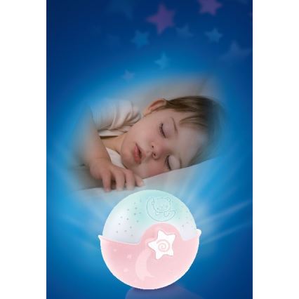 Infantino - Kinderlampje met projector 3xAA roze