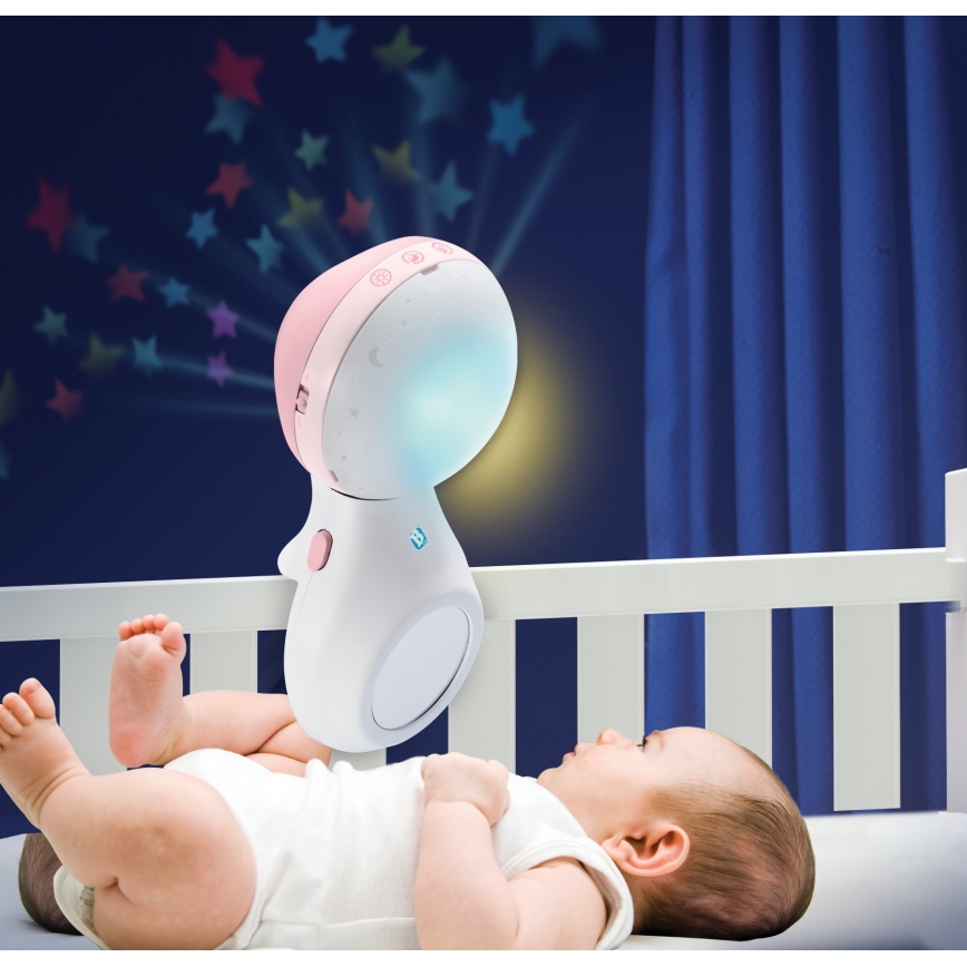 Infantino - Muziekmobiel 3-in-1 voor wieg met melodie 3xAAA roze