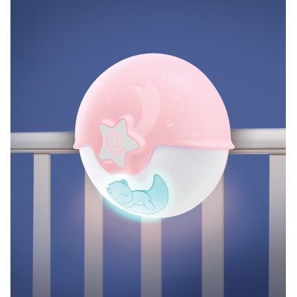 Infantino - Petite lampe pour enfant avec projecteur 3xAA rose