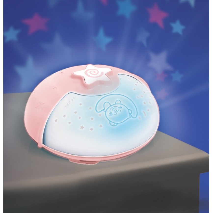 Infantino - Petite lampe pour enfant avec projecteur 3xAA rose