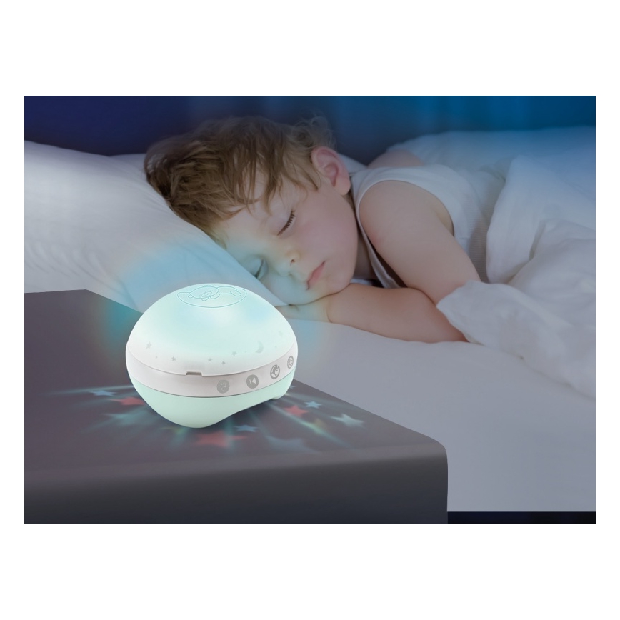 Infantino - Wieg mobiel met melodie en projector 3in1 3xAAA groen