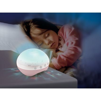 Infantino - Wieg mobiel met melodie en projector 3in1 3xAAA roze