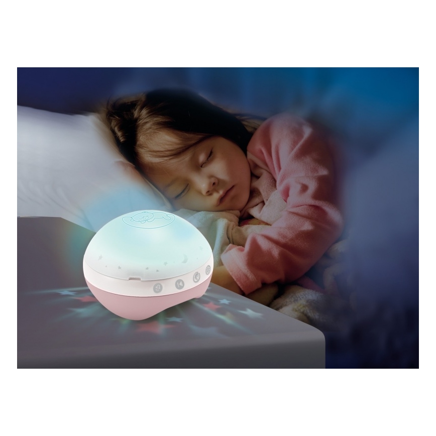 Infantino - Wieg mobiel met melodie en projector 3in1 3xAAA roze